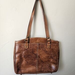 Patricia Nash Poppy Tote - Leather Vintage Map Print